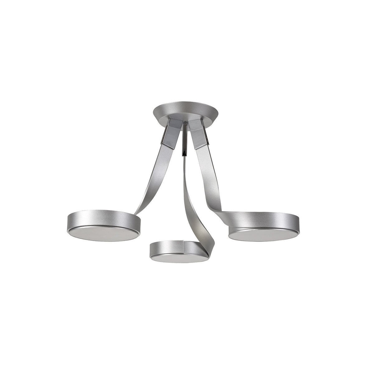 Modern 3-Light Flush Mount Ceiling Fixture, 36W LED, Warm White, Silver/Chrome Finish, 3-Year Warranty