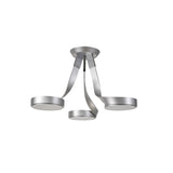 Modern 3-Light Flush Mount Ceiling Fixture, 36W LED, Warm White, Silver/Chrome Finish, 3-Year Warranty
