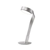 Contemporary Silver & Polished Chrome LED Table Lamp, 10W, 3000K, Frosted White Shade, 3-Year Warranty