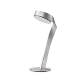 Contemporary Silver & Polished Chrome LED Table Lamp, 10W, 3000K, Frosted White Shade, 3-Year Warranty