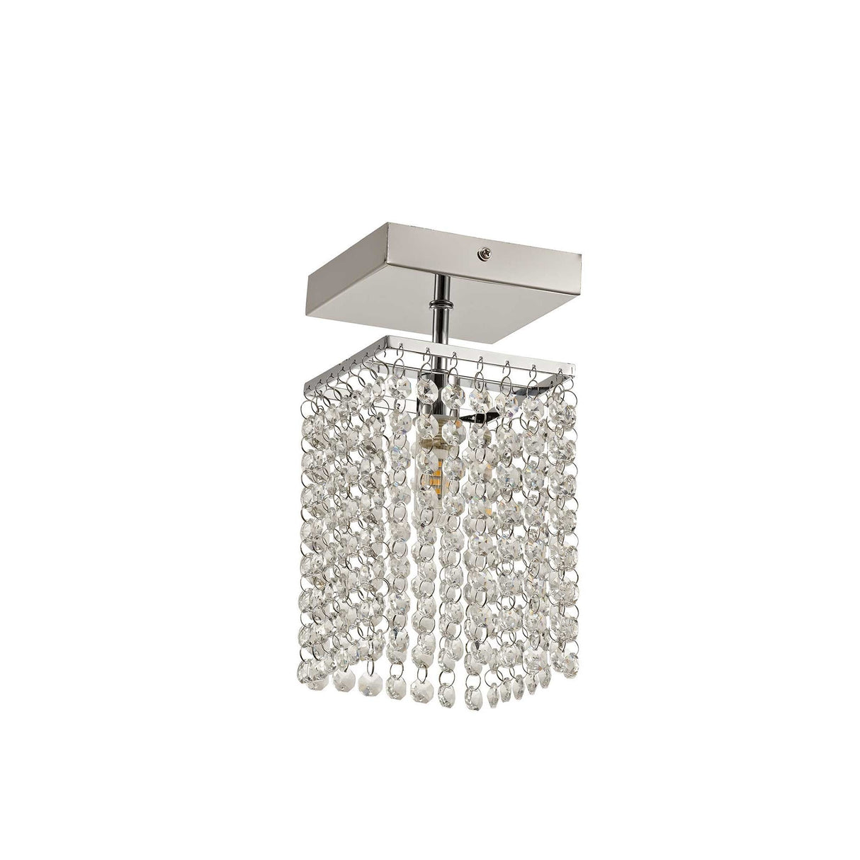 Elegant Crystal Ceiling Light, Polished Chrome Finish, IP44 Rated