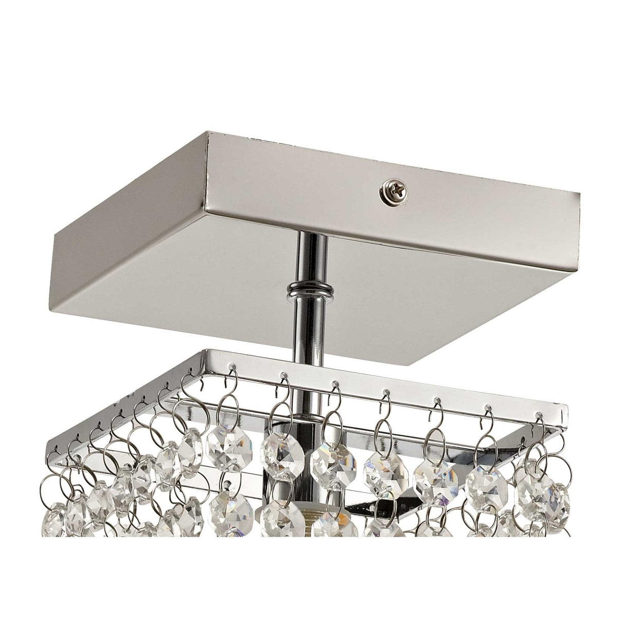 Elegant Crystal Ceiling Light, Polished Chrome Finish, IP44 Rated