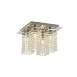 Contemporary Chrome Crystal Ceiling Light, 4 x G9, IP44