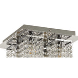 Contemporary Chrome Crystal Ceiling Light, 4 x G9, IP44