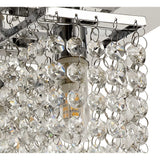 Contemporary Chrome Crystal Ceiling Light, 4 x G9, IP44