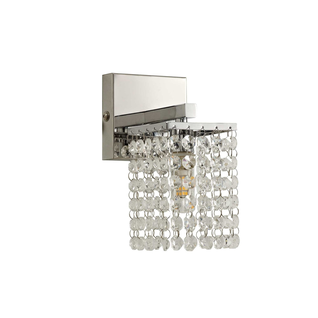 Polished Chrome & Crystal Wall Sconce, G9 LED/Halogen 25W, IP44 Rated