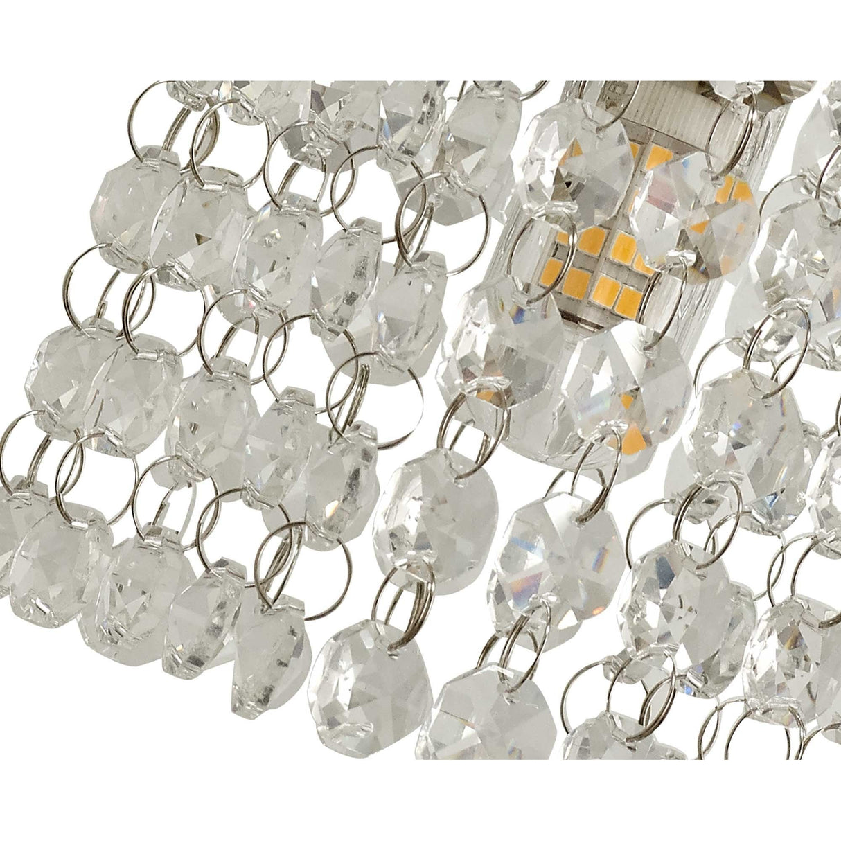 Polished Chrome & Crystal Wall Sconce, G9 LED/Halogen 25W, IP44 Rated
