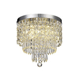 Elegant 4-Light Crystal Ceiling Fixture, Polished Chrome Finish