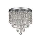 Elegant 4-Light Crystal Ceiling Fixture, Polished Chrome Finish