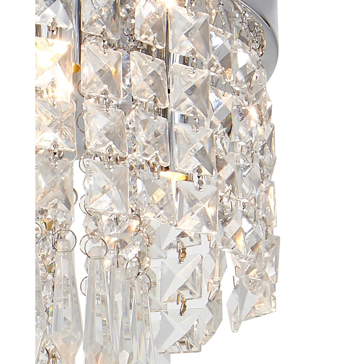 Elegant 4-Light Crystal Ceiling Fixture, Polished Chrome Finish