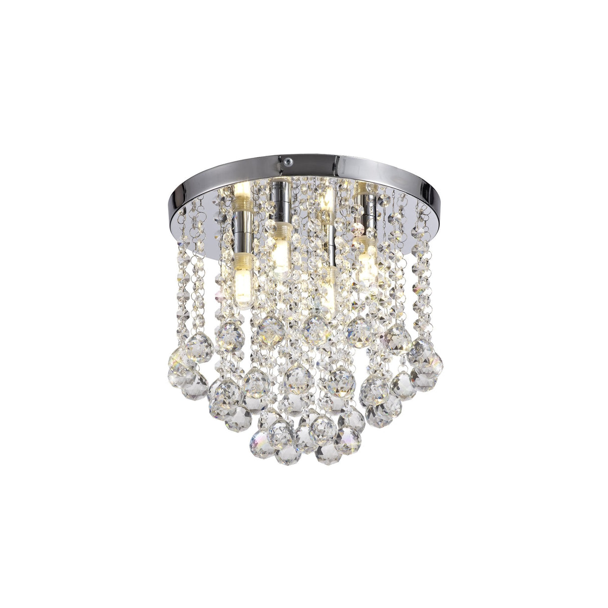 Polished Chrome & Crystal Ceiling Light with 4 x G9 IP44 Rating
