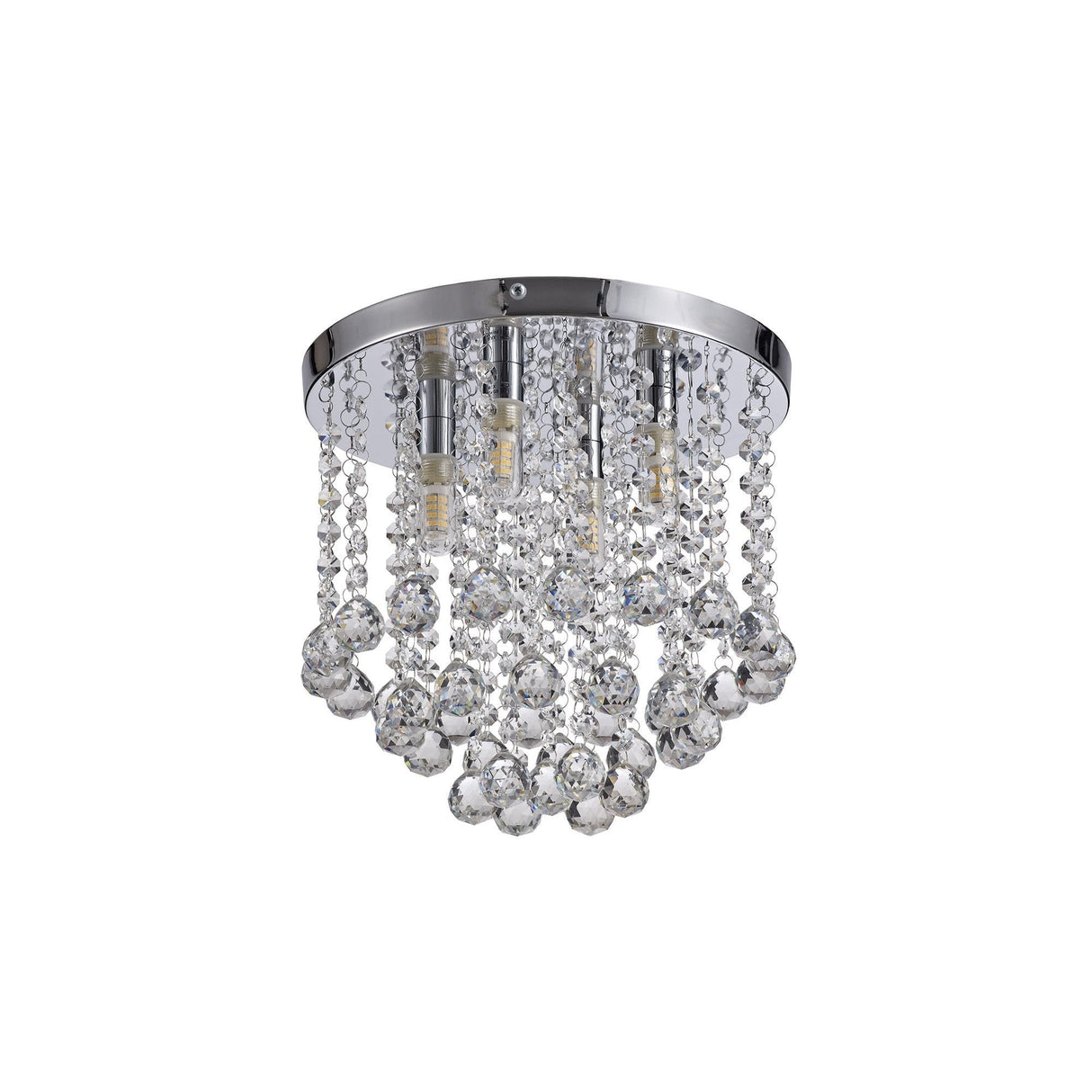 Polished Chrome & Crystal Ceiling Light with 4 x G9 IP44 Rating
