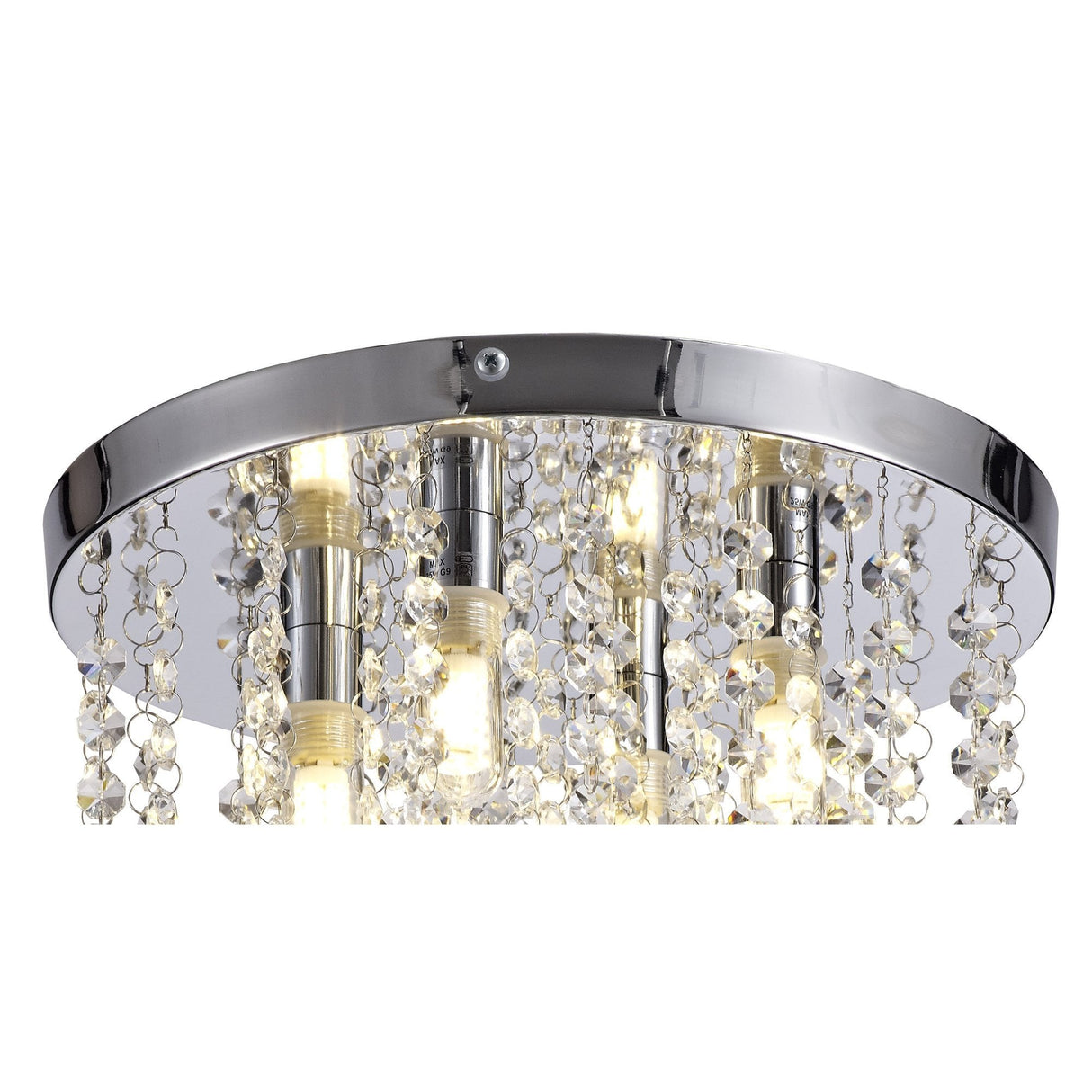 Polished Chrome & Crystal Ceiling Light with 4 x G9 IP44 Rating
