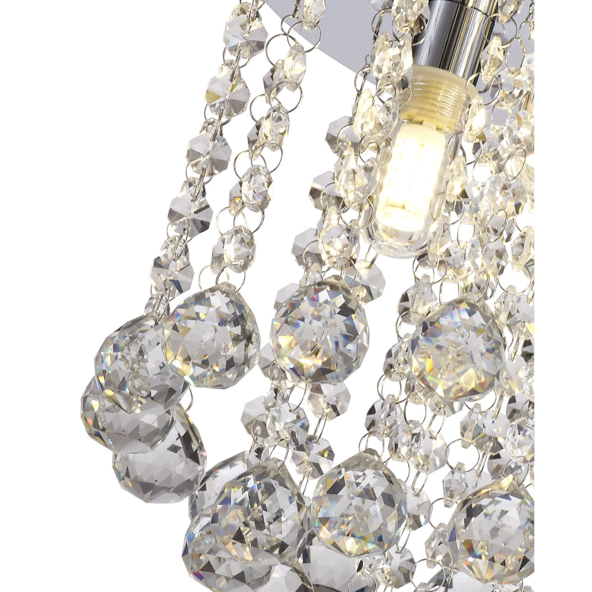 Polished Chrome & Crystal Ceiling Light with 4 x G9 IP44 Rating