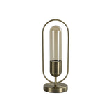 Antique Brass & Amber LED Table Lamp, 4000K, with Inline Switch, 3-Year Warranty