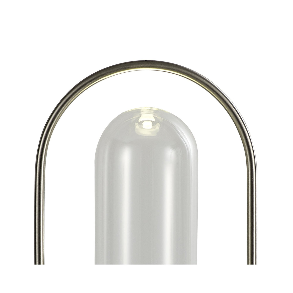 Elegant Satin Nickel Table Lamp with Clear Shade, 7W LED, 4000K, 790 Lumens, 3-Year Warranty