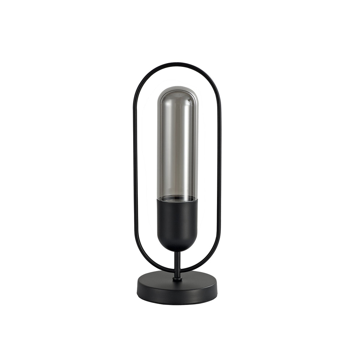 Sleek Black Table Lamp with Smoked Shade, 7W LED, 4000K Natural Light, 3-Year Warranty