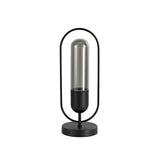 Sleek Black Table Lamp with Smoked Shade, 7W LED, 4000K Natural Light, 3-Year Warranty