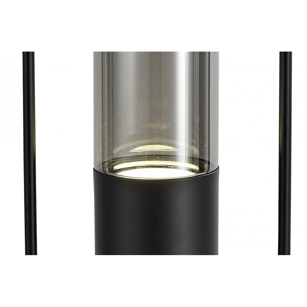 Sleek Black Table Lamp with Smoked Shade, 7W LED, 4000K Natural Light, 3-Year Warranty
