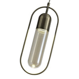 Antique Brass Pendant Light with Amber Shade, 7W LED, 4000K, 790lm, 3-Year Warranty
