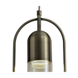 Antique Brass Pendant Light with Amber Shade, 7W LED, 4000K, 790lm, 3-Year Warranty