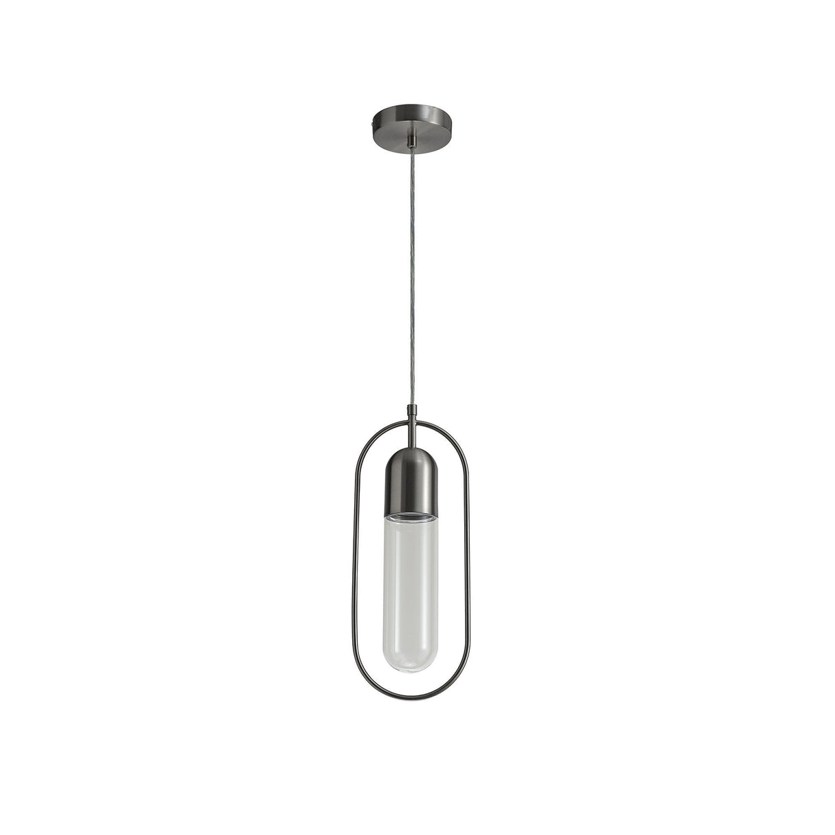 Elegant Satin Nickel LED Pendant Light with Clear Shade - 7W, 4000K, 790lm, 3-Year Warranty