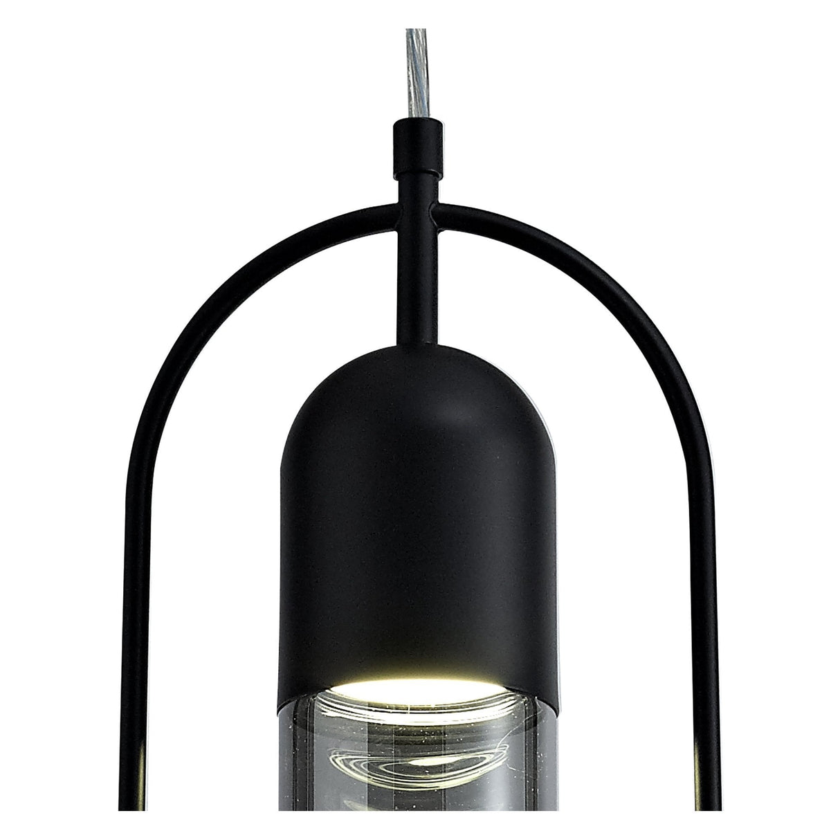 Sleek Black & Smoked Glass Pendant Light with Integrated 7W LED, 790lm, 4000K, 3-Year Warranty