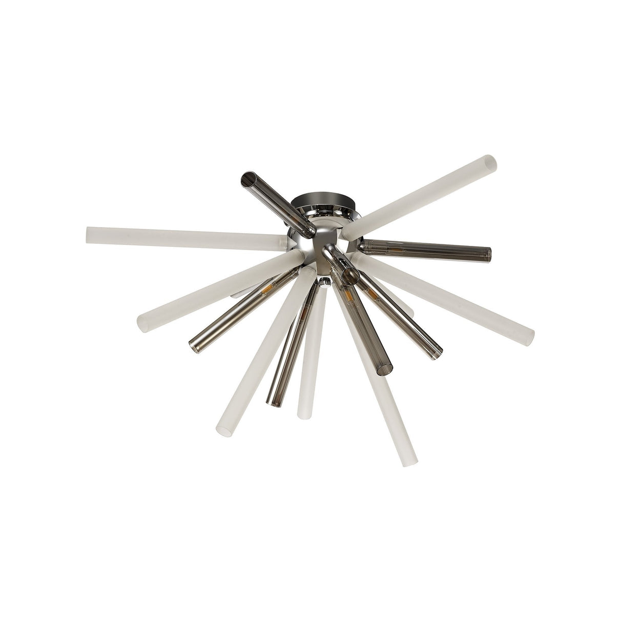 Polished Chrome 8-Light Semi-Flush Mount with Smoked and Frosted Glass