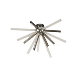 Polished Chrome 8-Light Semi-Flush Mount with Smoked and Frosted Glass