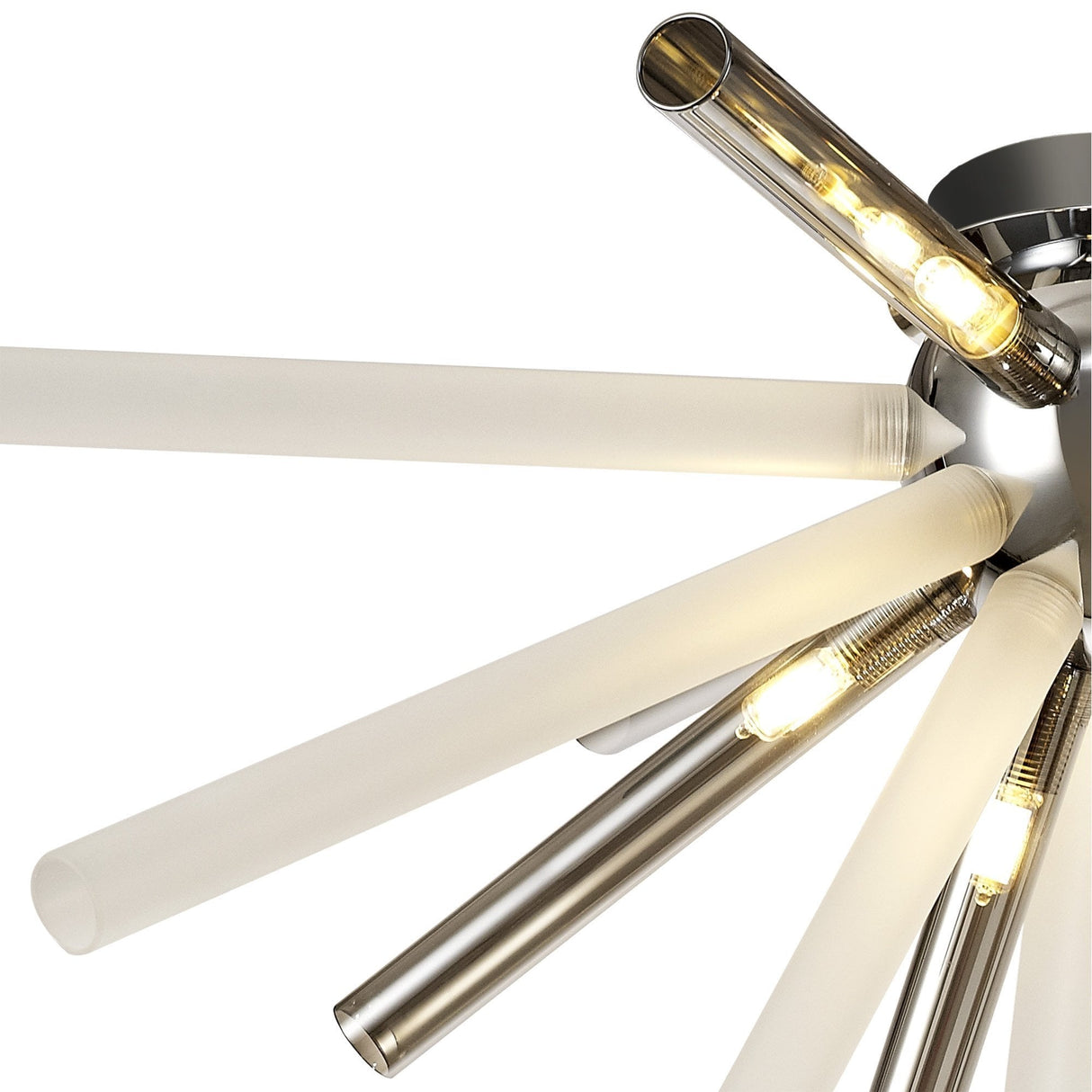 Polished Chrome 8-Light Semi-Flush Mount with Smoked and Frosted Glass
