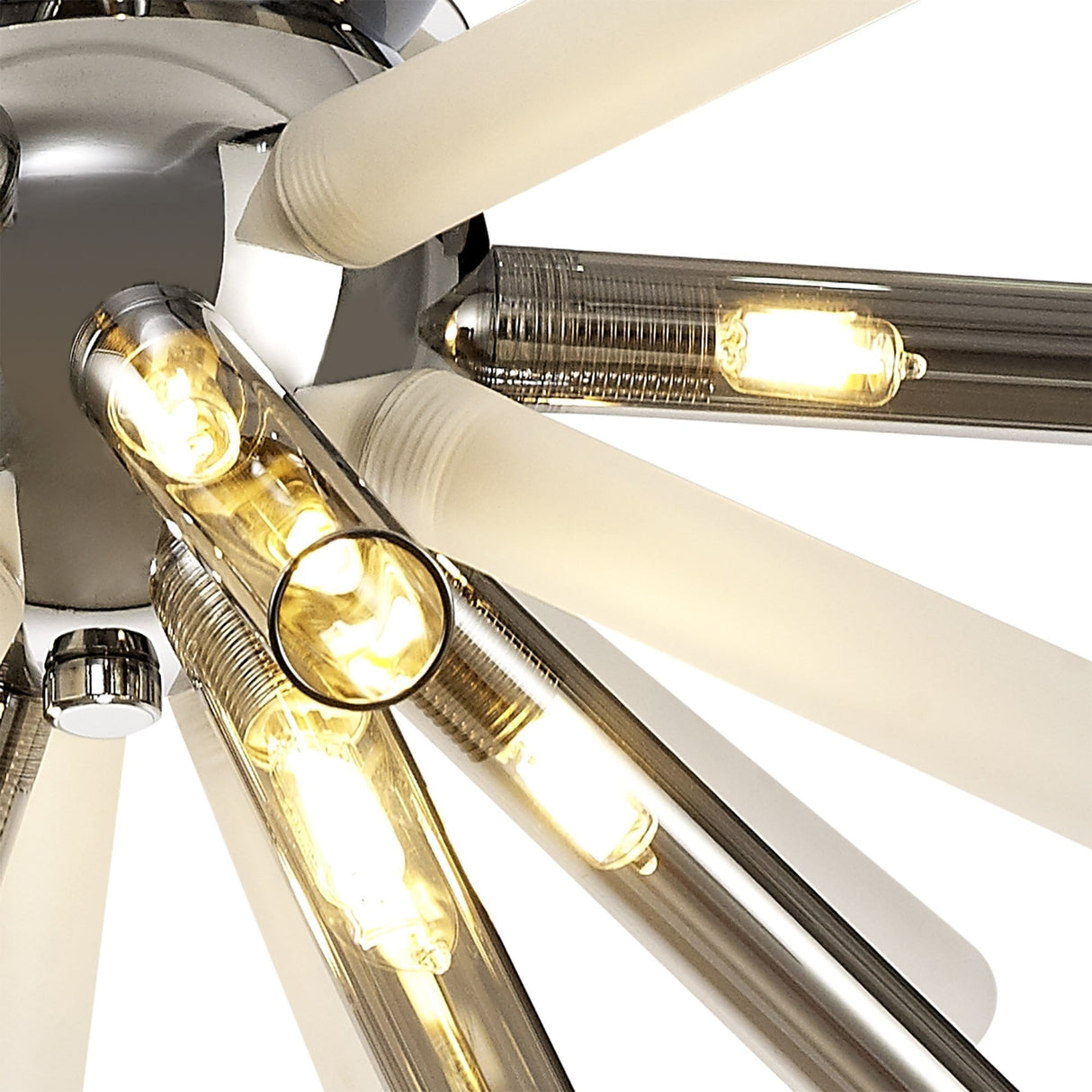 Polished Chrome 8-Light Semi-Flush Mount with Smoked and Frosted Glass