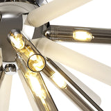 Polished Chrome 8-Light Semi-Flush Mount with Smoked and Frosted Glass