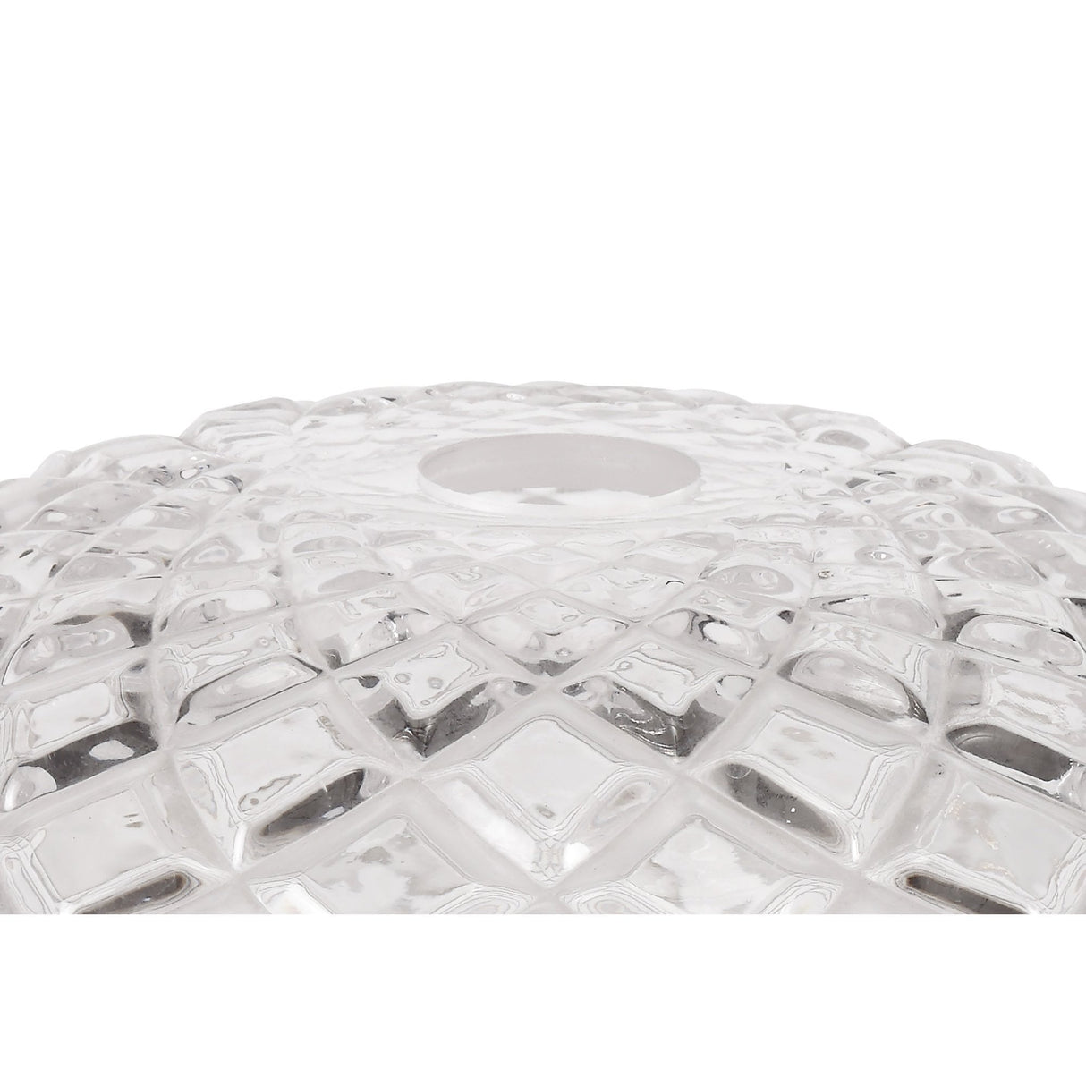 Clear Textured Glass Lampshade, 30cm Round Design