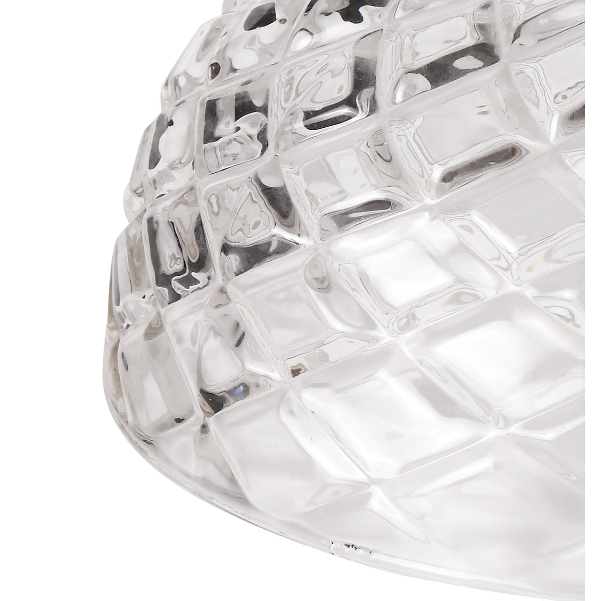 Clear Textured Glass Lampshade, 30cm Round Design