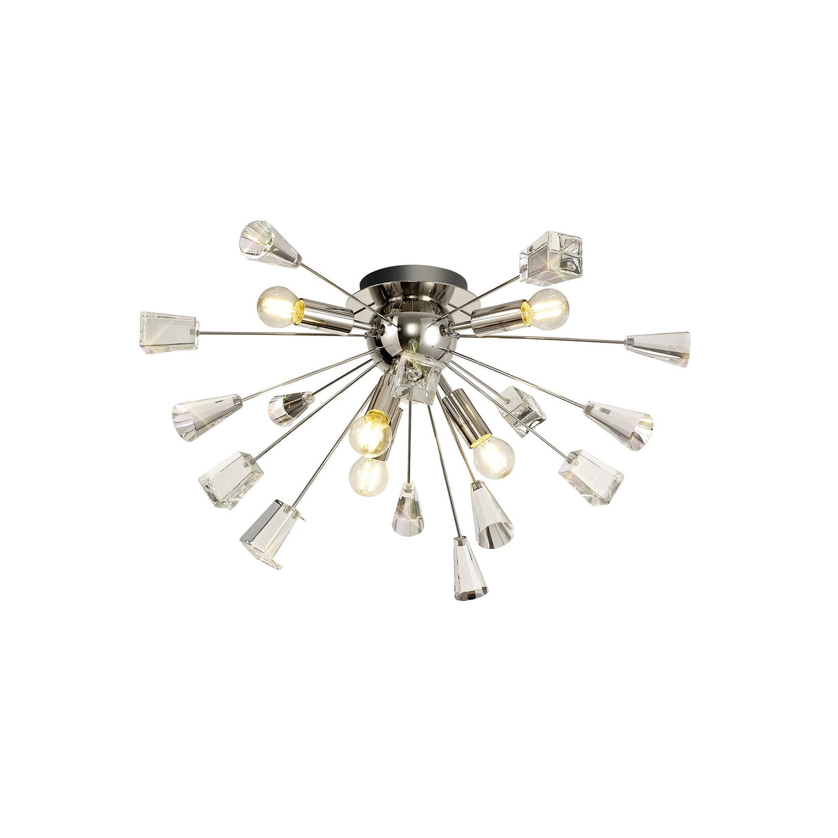 Modern Sputnik Chandelier with Polished Nickel and K9 Crystal Design