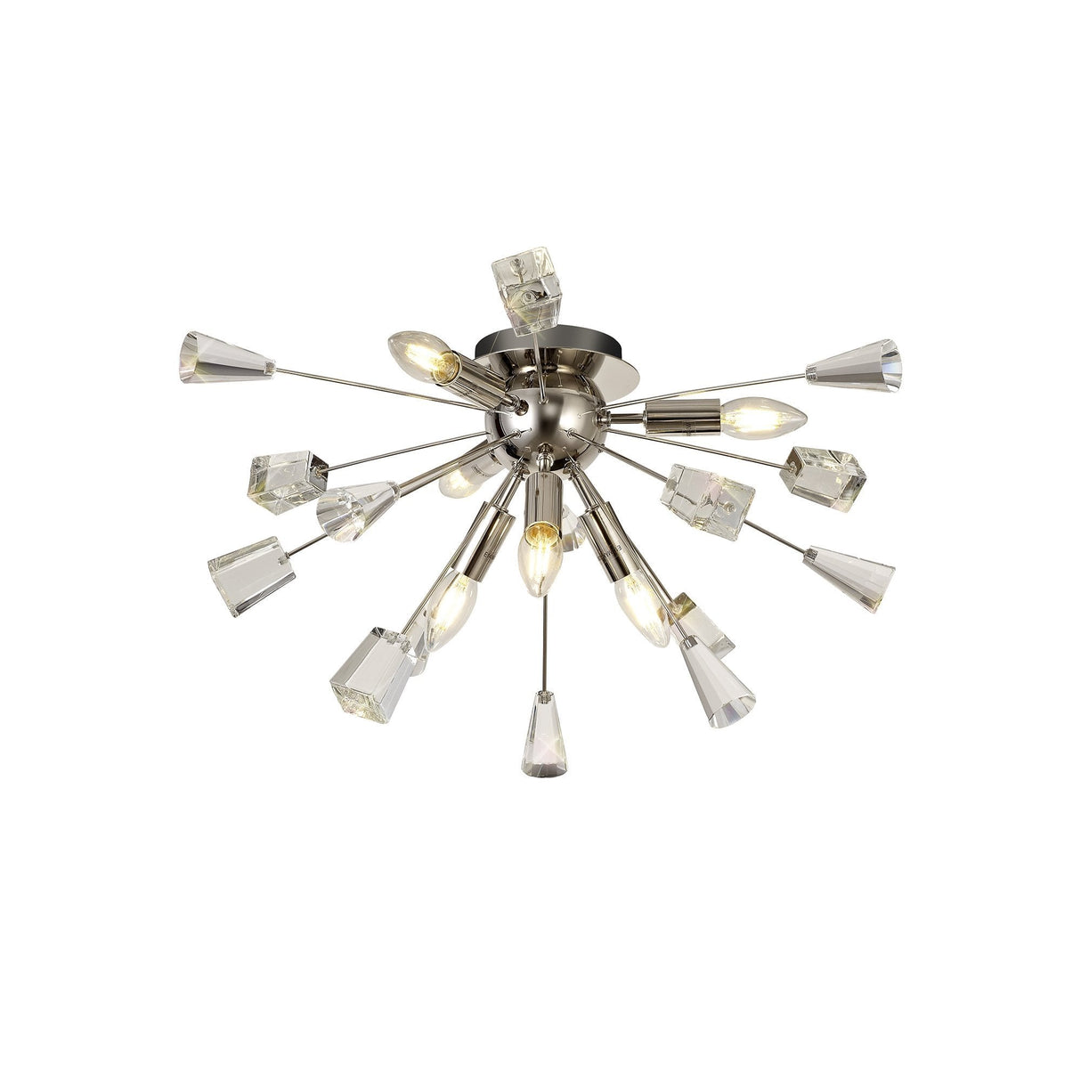 Modern Sputnik Chandelier with Polished Nickel and K9 Crystal Design