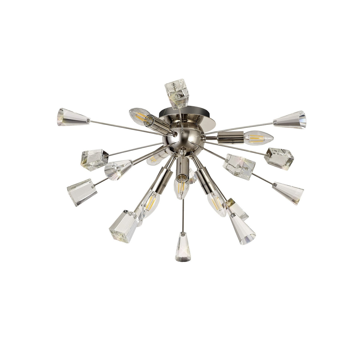 Modern Sputnik Chandelier with Polished Nickel and K9 Crystal Design