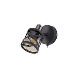 Modern Accent Spotlight in Matt Grey and Polished Chrome with Cognac Shade