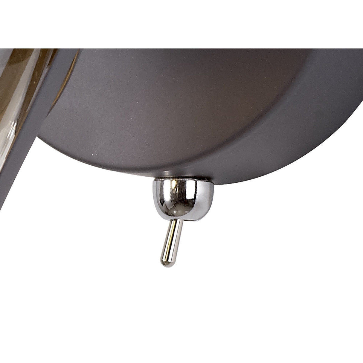 Modern Accent Spotlight in Matt Grey and Polished Chrome with Cognac Shade