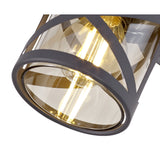 Modern Accent Spotlight in Matt Grey and Polished Chrome with Cognac Shade