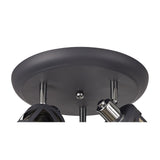 Triple Fixture Round Spotlight in Matte Grey and Polished Chrome with Cognac Shades