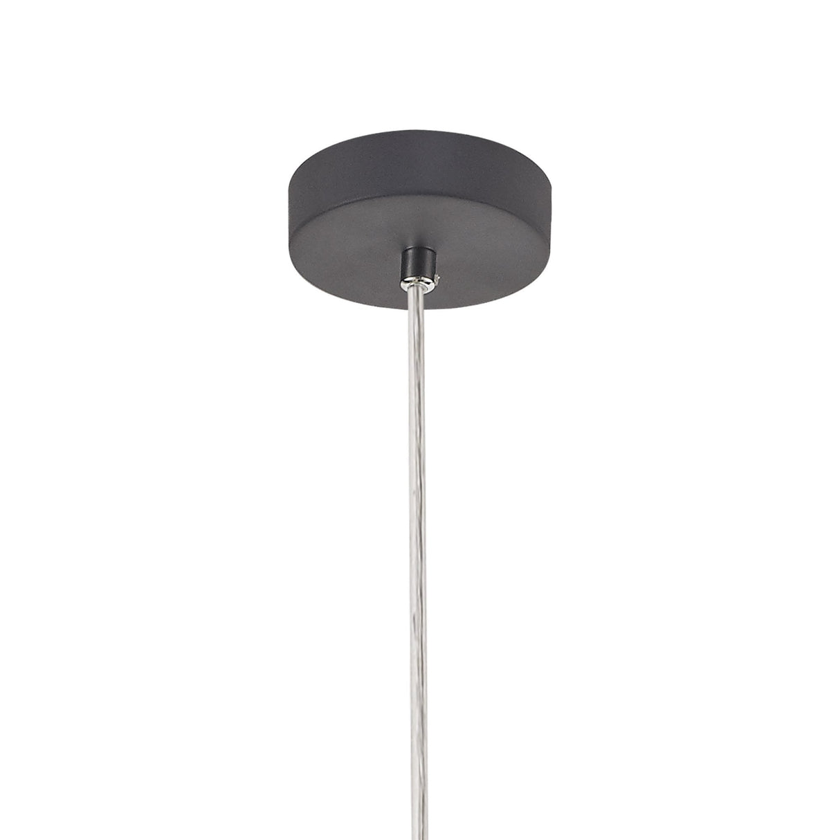 Contemporary Matt Grey and Chrome Pendant Light with Cognac Shade
