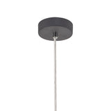 Contemporary Matt Grey and Chrome Pendant Light with Cognac Shade