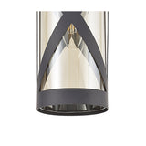 Contemporary Matt Grey and Chrome Pendant Light with Cognac Shade