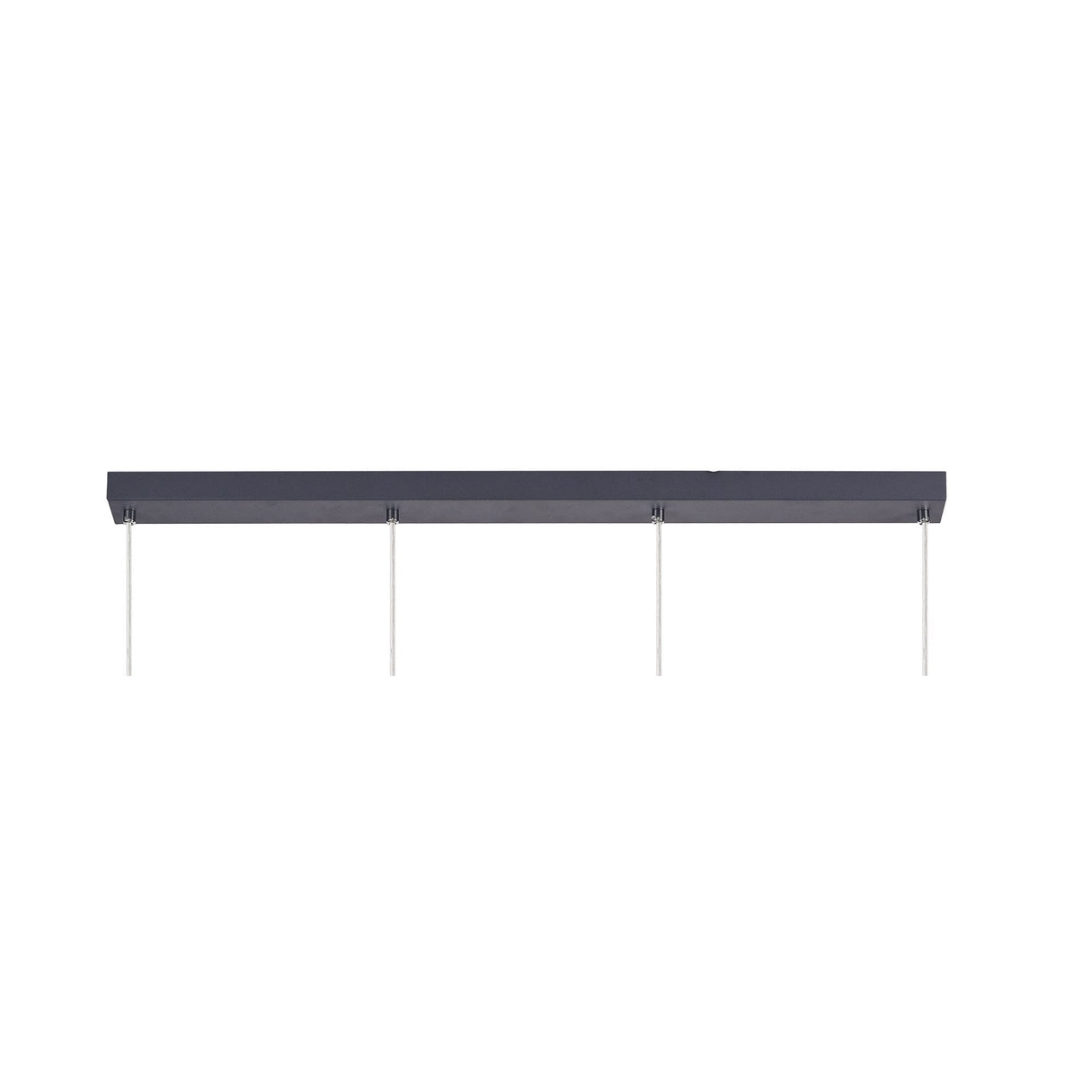 Contemporary 4-Light Linear Pendant in Grey and Chrome with Cognac Accents