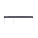 Contemporary 4-Light Linear Pendant in Grey and Chrome with Cognac Accents