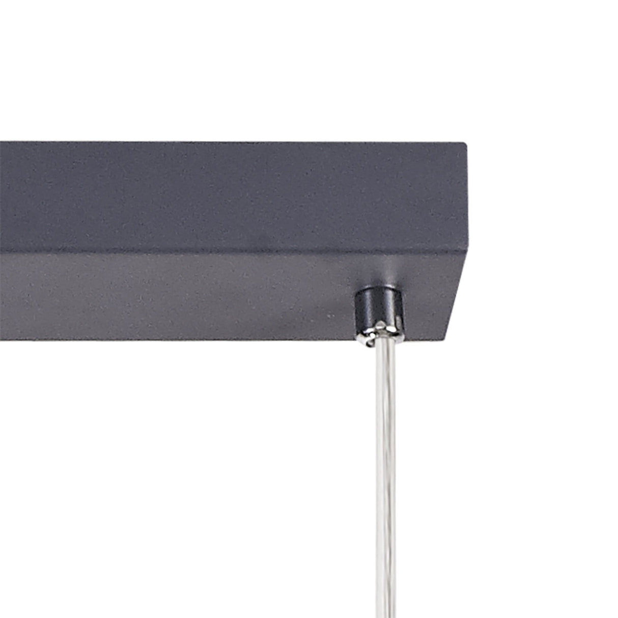 Contemporary 4-Light Linear Pendant in Grey and Chrome with Cognac Accents