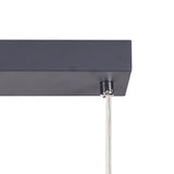Contemporary 4-Light Linear Pendant in Grey and Chrome with Cognac Accents