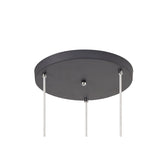 Elegant Trio Pendant Light in Matt Grey and Chrome with Cognac Shade