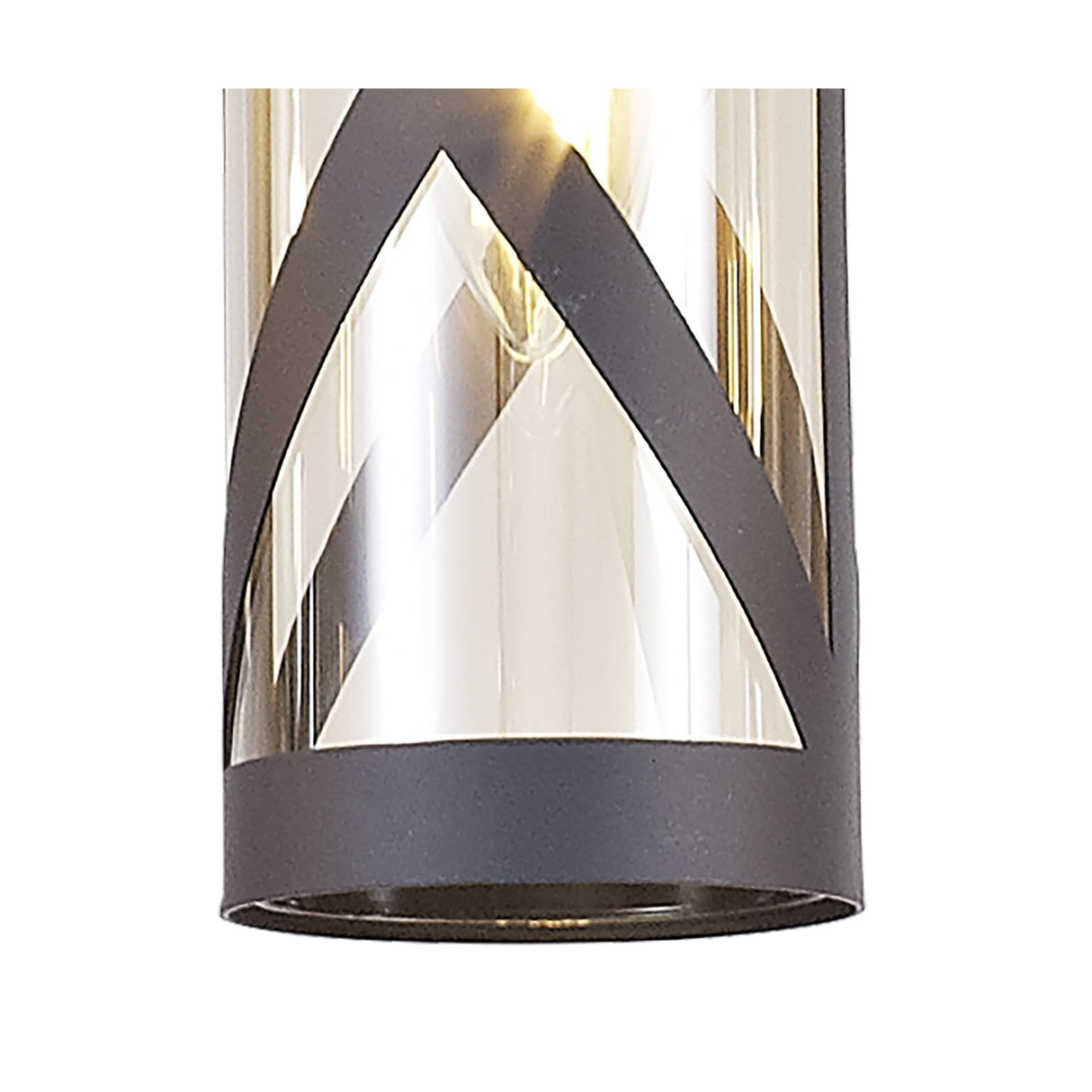 Elegant Trio Pendant Light in Matt Grey and Chrome with Cognac Shade